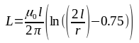 inductor as a straight conductor, formula